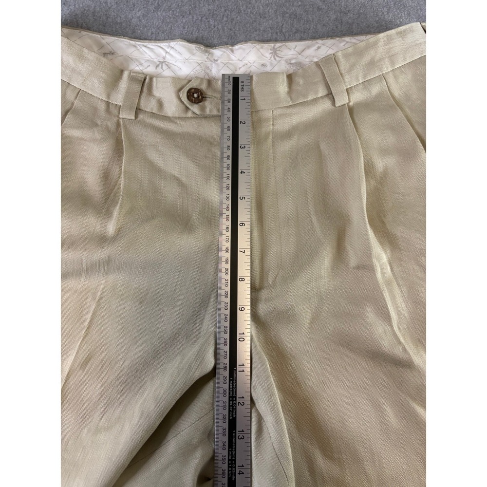 Jos. A. Bank Men's Size 35 Tan Pleated Shorts 100% Tencel Lyocell Khaki  Fit - Picture 4 of 6